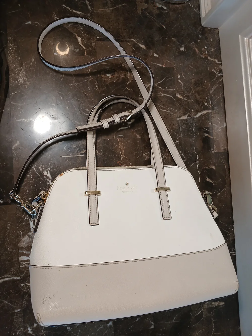 Kate Spade Cream Saffiano Leather Dome Satchel